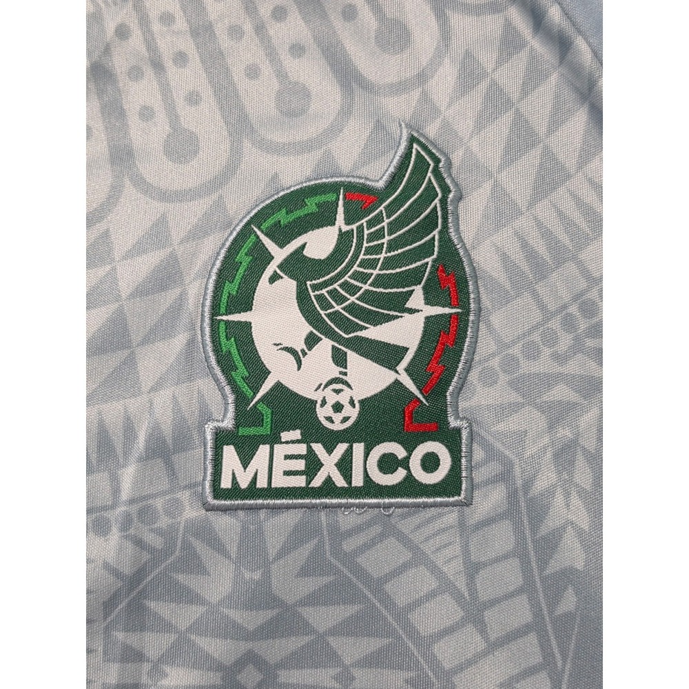 Mexico Futbol Soccer Jersey, Gray and Neon Aztec Print, Size L. Lada - Picture 3 of 7